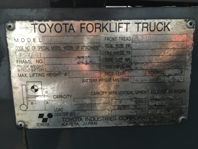 TOYOTA 6FBRS16